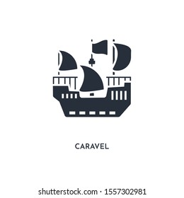 caravel icon. simple element illustration. isolated trendy filled caravel icon on white background. can be used for web, mobile, ui.