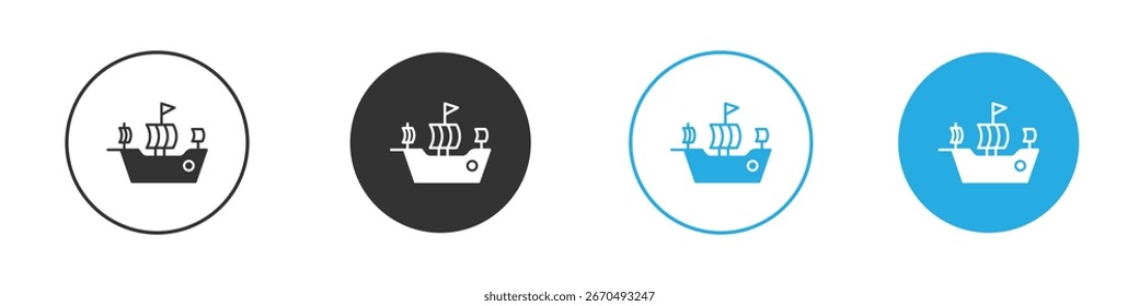 Caravel icon, simple flat style, illustration, logo sign symbol pictogram template, for ui or ux.