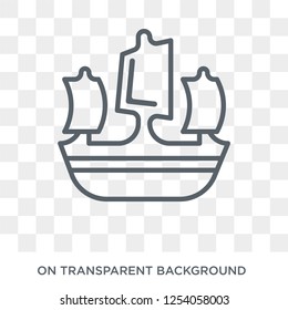 caravel icon. Trendy flat vector caravel icon on transparent background from Nautical collection. High quality filled caravel symbol use for web and mobile