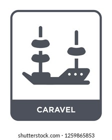 caravel icon vector on white background, caravel trendy filled icons from Nautical collection, caravel simple element illustration