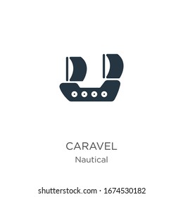 Caravel icon vector. Trendy flat caravel icon from nautical collection isolated on white background. Vector illustration can be used for web and mobile graphic design, logo, eps10
