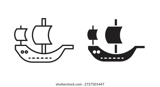 Ícone de caravela para web e app. ilustração vetorial eps