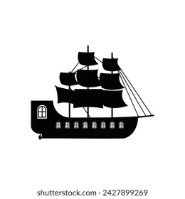 Caravel, sailboat, nautical, cargo, transport icon