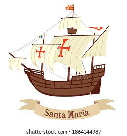 Caravel Santa Maria. The ship of Christopher Columbus svg