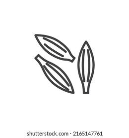 Caraway seed line icon. linear style sign for mobile concept and web design. Caraway condiment outline vector icon. Symbol, logo illustration. Vector graphics