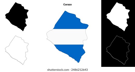 Carazo department outline map set