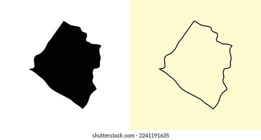 Carazo map, Nicaragua, Americas. Filled and outline map designs. Vector illustration