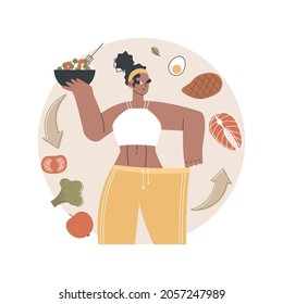 Carb cycling abstract concept vector illustration. Eating habits, weight-loss diet, healthy lifestyle, low-carb and high-carb intake, nutrition plan, balanced meal, carbohydrate abstract metaphor.