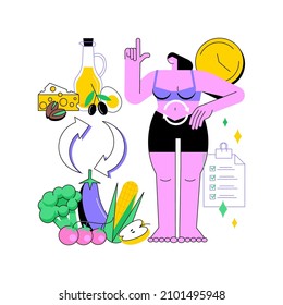 Carb cycling abstract concept vector illustration. Eating habits, weight-loss diet, healthy lifestyle, low-carb and high-carb intake, nutrition plan, balanced meal, carbohydrate abstract metaphor.