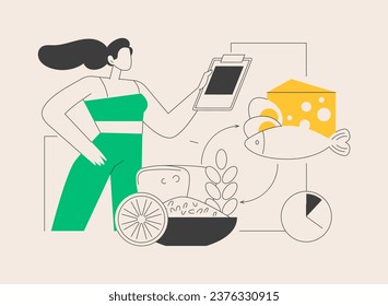 Carb cycling abstract concept vector illustration. Eating habits, weight-loss diet, healthy lifestyle, low-carb and high-carb intake, nutrition plan, balanced meal, carbohydrate abstract metaphor.