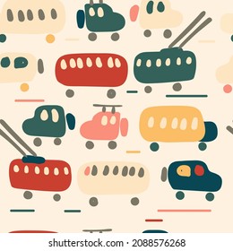 car,bass cartoon simple vector seamless pattern