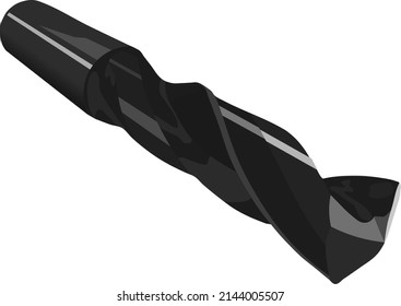 Carbide drill for metalwork, isolated.