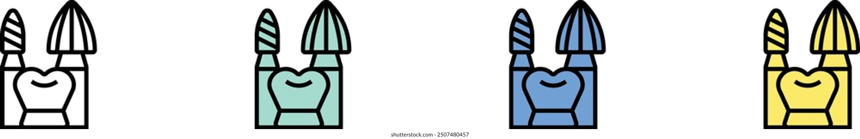 carbide icon. Outline, Green, Blue and Yellow Style Design Isolated On White Background
