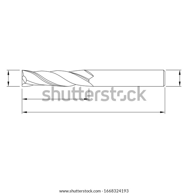 Carbide Milling Cutter Reamer Tapping Drill Stock Vector (Royalty Free