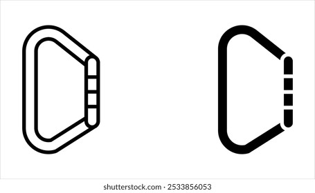 Los iconos de carabina establecen un Vector simple. Escalador de gancho de Clip sobre fondo blanco