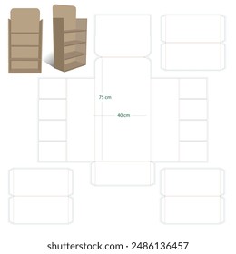 Carboard Stand Die line Template and 3D 