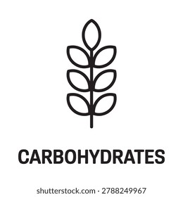 Carbohydrate icon black linear symbol on white background