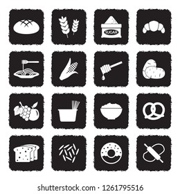 Carbohydrate Icons. Grunge Black Flat Design. Vector Illustration. 