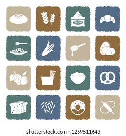 Carbohydrate Icons. Grunge Color Flat Design. Vector Illustration. 