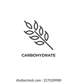 carbohydrate line icon. linear style sign for mobile concept and web design. Outline vector icon. Symbol, logo illustration. Vector graphics