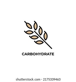 carbohydrate vector icon. Colorful flat design vector illustration. Vector graphics