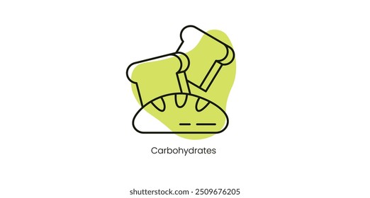 Icono de Vector de carbohidratos que representa fuentes de energía en la dieta