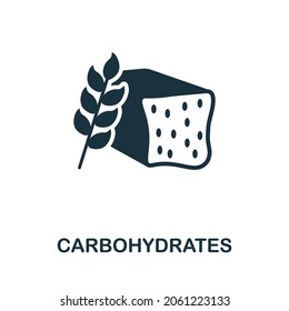 Carbohydrates icon. Monochrome sign from diet collection. Creative Carbohydrates icon illustration for web design, infographics and more