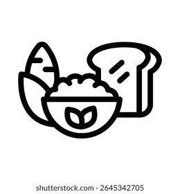 carbohydrates line icon illustration vector graphic. Simple element illustration vector graphic, suitable for app, websites, and presentations isolated on white background
