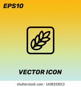 Carbohydrates,wheat Sign Vector Icon Illustration For Web And Mobile App. Golden Gradient Background. Premium Quality.