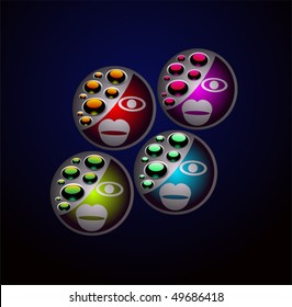 The Carbon Blue Phosphoric Girly Button Series