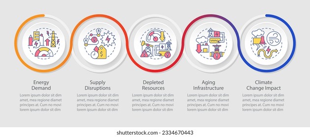 Carbon border adjustment vector infographics template with linear icons, data visualization with 5 steps, process timeline chart.
