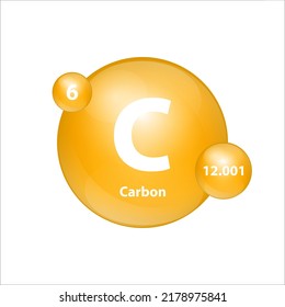 Carbon C Icon Structure Chemical Element Stock Vector (Royalty Free ...