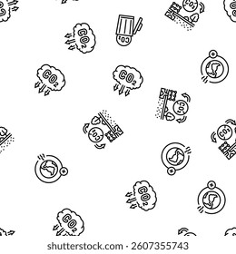 carbon capture co2 storage vector seamless pattern thin line illustration