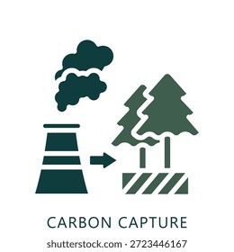 Carbon Capture Dual Tone Icon Mini Illustration, Use For Modern Concept, Print, Ui, Ux Kit, Web And App Development. Vector Related To Green Technology And More