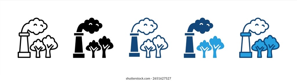 Ícone de captura de carbono define coleção de vários estilos