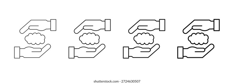 Vetor de ícones de captura de carbono definido em um estilo de linha de traçado diferente