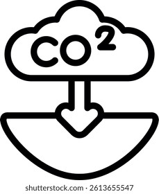 Carbon Capture Line Vector Icon Design