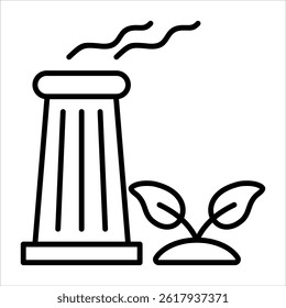 carbon capture outline icon vector illustration
