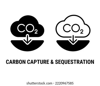 Carbon Capture And Sequestration Vector Icon Illustration Concept
