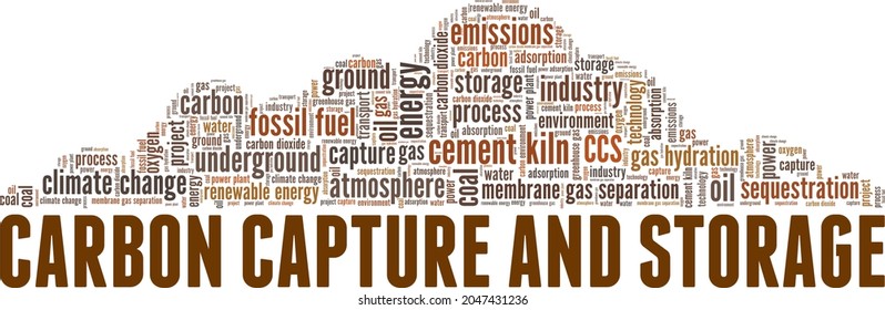 Carbon Capture and Storage - CCS vector illustration word cloud isolated on white background.