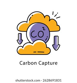 Carbon Capture vector Filled Outline Style Icon. Eps 10 File