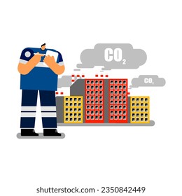 Carbon character of carbon emissions monitoring by human.