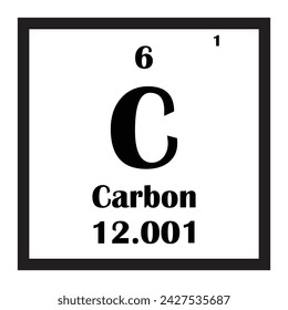 carbon chemical element icon vector illustration design