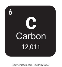 Carbon Chemical Element symbol Vector Image Illustration Isolated on White Background