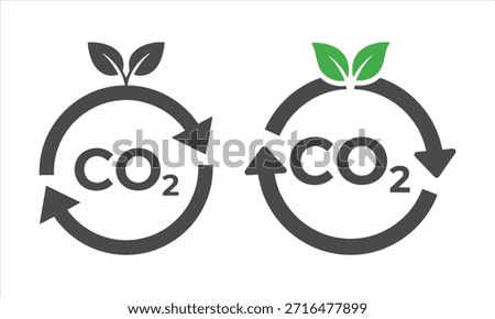 Carbon Circulation Balance Icon – CO2 Recycling Climate Sustainability Symbol