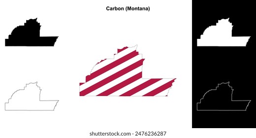 Carbon County (Montana) outline map set