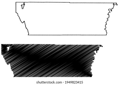 Carbon County, State of Utah (U.S. county, United States of America) map vector illustration, scribble sketch Carbon map