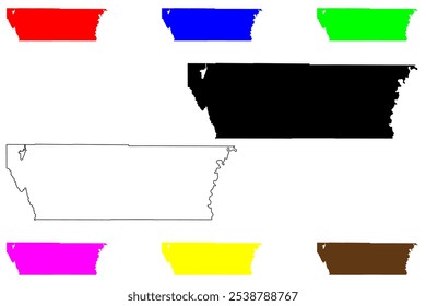 Carbon County, Estado de Utah (EUA, Estados Unidos da América, EUA, EUA) mapa ilustração vetorial, esboço rabiscar Mapa de carbono