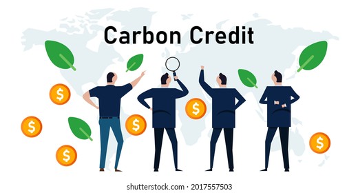 carbon credit concept responsibility of co2 emission taken into financial credit for ecology reforestation neutral carbon offset