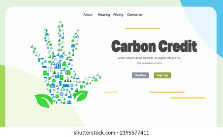 carbon credit concept responsibility of co2 emission environmental conservation sustainable ESG development